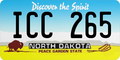 ND license plate ICC265