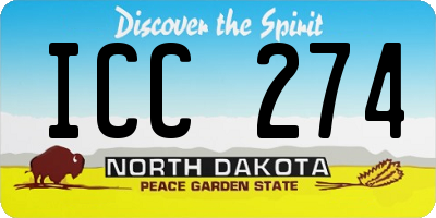 ND license plate ICC274