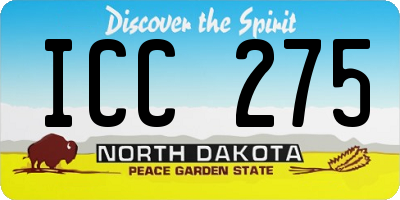 ND license plate ICC275
