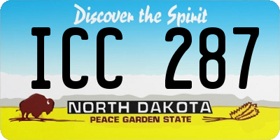 ND license plate ICC287