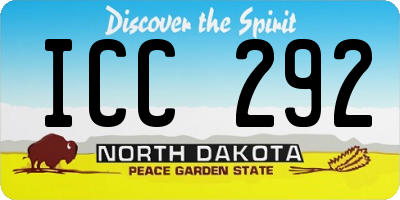 ND license plate ICC292