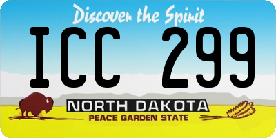 ND license plate ICC299