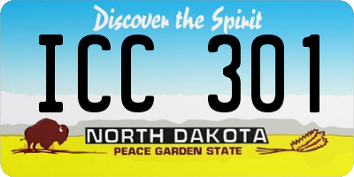 ND license plate ICC301
