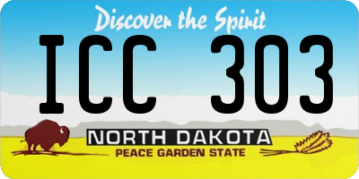 ND license plate ICC303