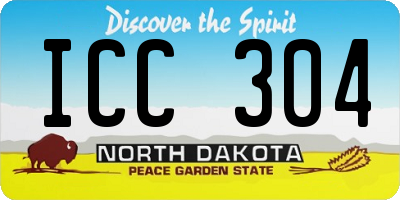 ND license plate ICC304