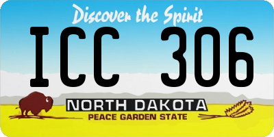ND license plate ICC306