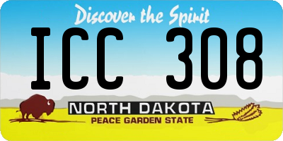 ND license plate ICC308