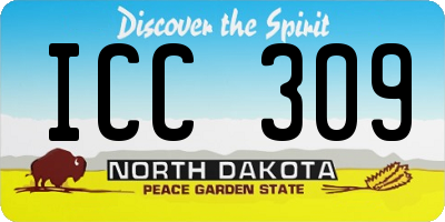 ND license plate ICC309