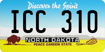 ND license plate ICC310