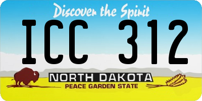 ND license plate ICC312