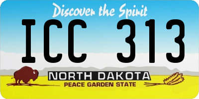 ND license plate ICC313