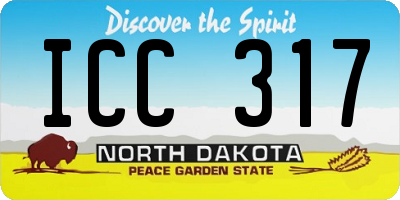 ND license plate ICC317