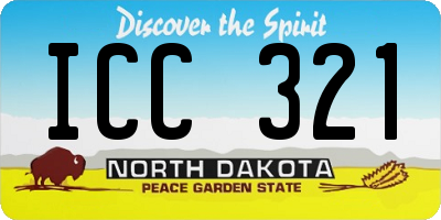 ND license plate ICC321