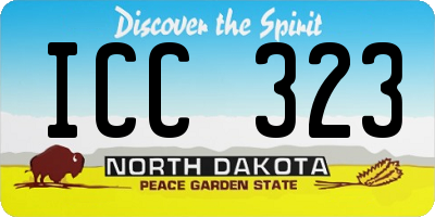 ND license plate ICC323