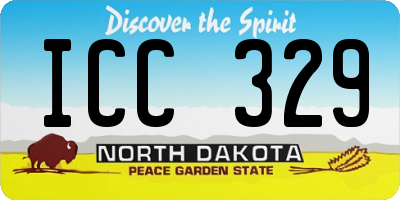 ND license plate ICC329