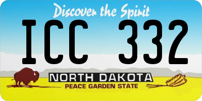 ND license plate ICC332