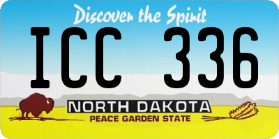 ND license plate ICC336