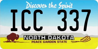 ND license plate ICC337