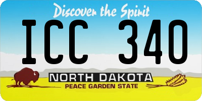 ND license plate ICC340