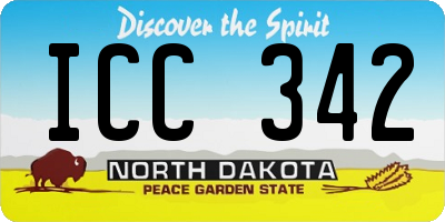 ND license plate ICC342