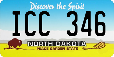 ND license plate ICC346