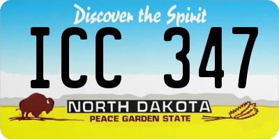 ND license plate ICC347
