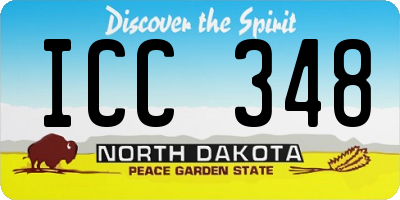 ND license plate ICC348