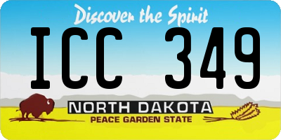 ND license plate ICC349