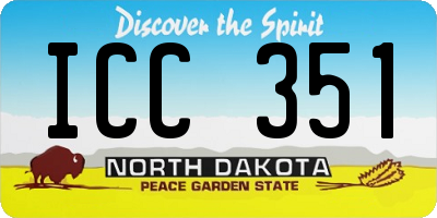 ND license plate ICC351