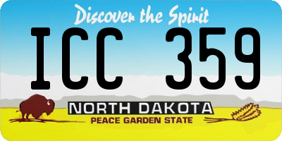 ND license plate ICC359