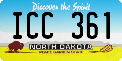ND license plate ICC361