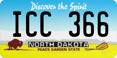 ND license plate ICC366