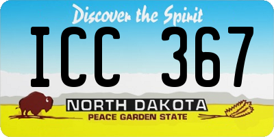 ND license plate ICC367