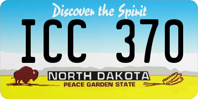 ND license plate ICC370