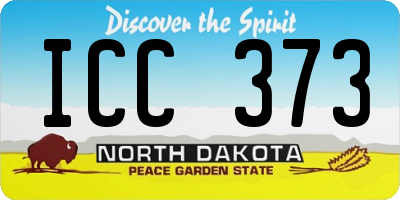 ND license plate ICC373