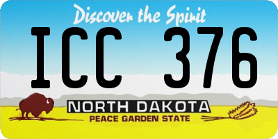 ND license plate ICC376