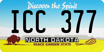 ND license plate ICC377