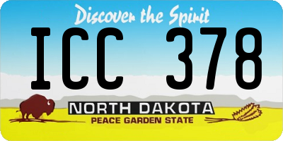 ND license plate ICC378