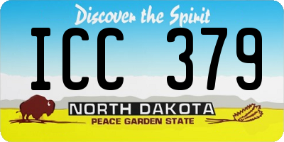 ND license plate ICC379