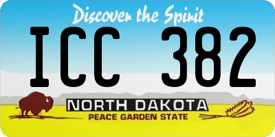 ND license plate ICC382