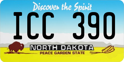 ND license plate ICC390
