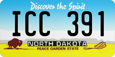 ND license plate ICC391