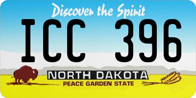 ND license plate ICC396