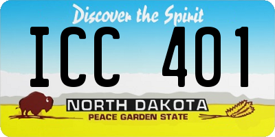 ND license plate ICC401