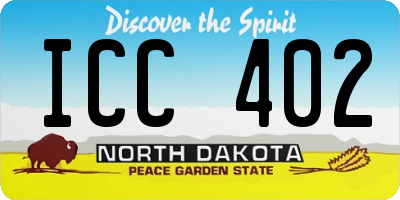 ND license plate ICC402