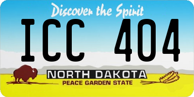 ND license plate ICC404