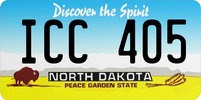 ND license plate ICC405