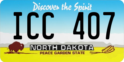 ND license plate ICC407
