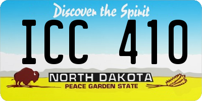 ND license plate ICC410