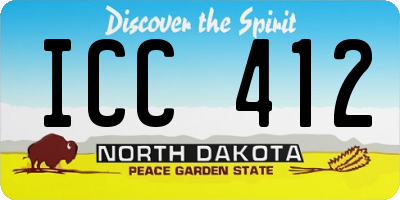ND license plate ICC412
